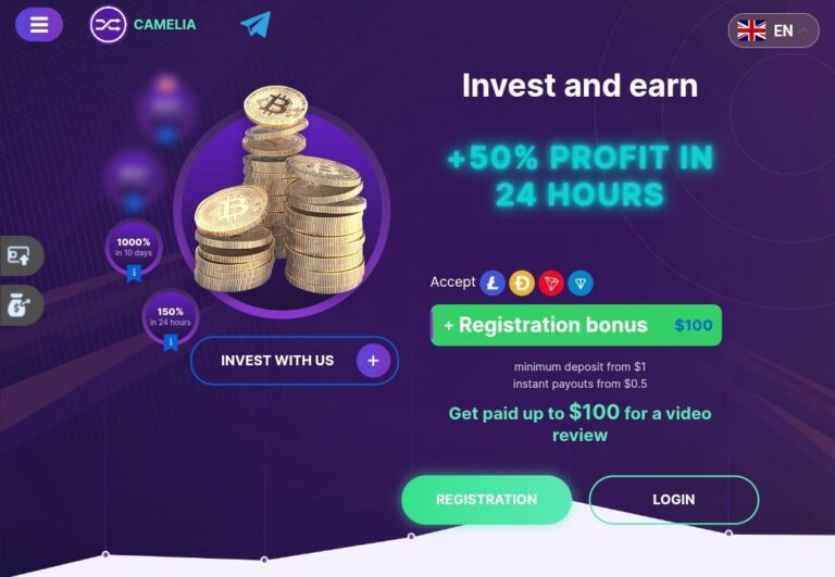 CAMELIA³: Обзор Крипто Фаста с Бонусом 100$ и Высоким Доходом!